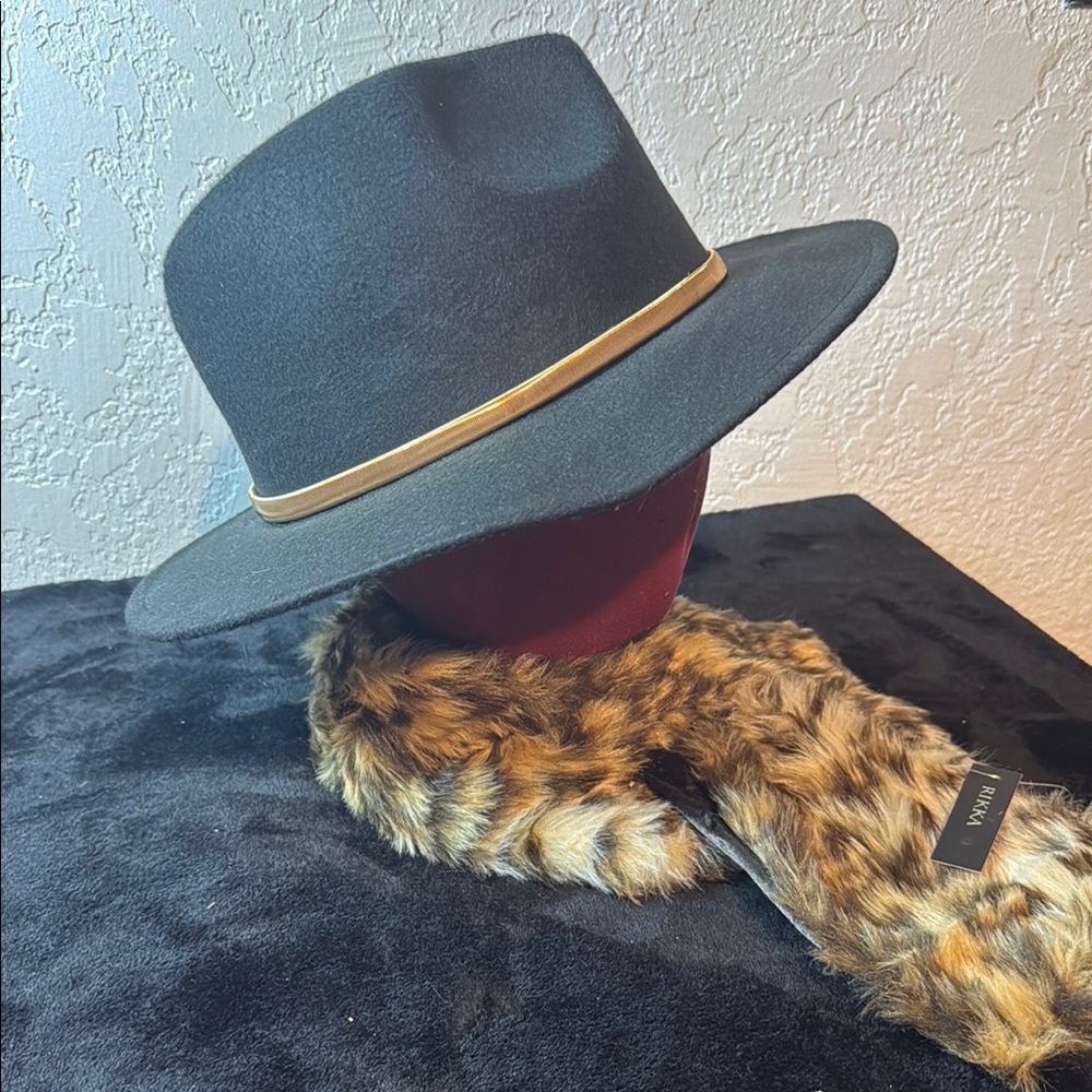 Gray Fedora Hat with Gold Band Timeless Style